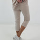 Capri Hose mit Leo Strass - beige