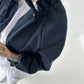 Ballon Jacke mit raffiniertem Kragen - dunkelblau