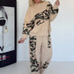Zweiteiler mit Camouflage-Muster- beige-mehrfarbig