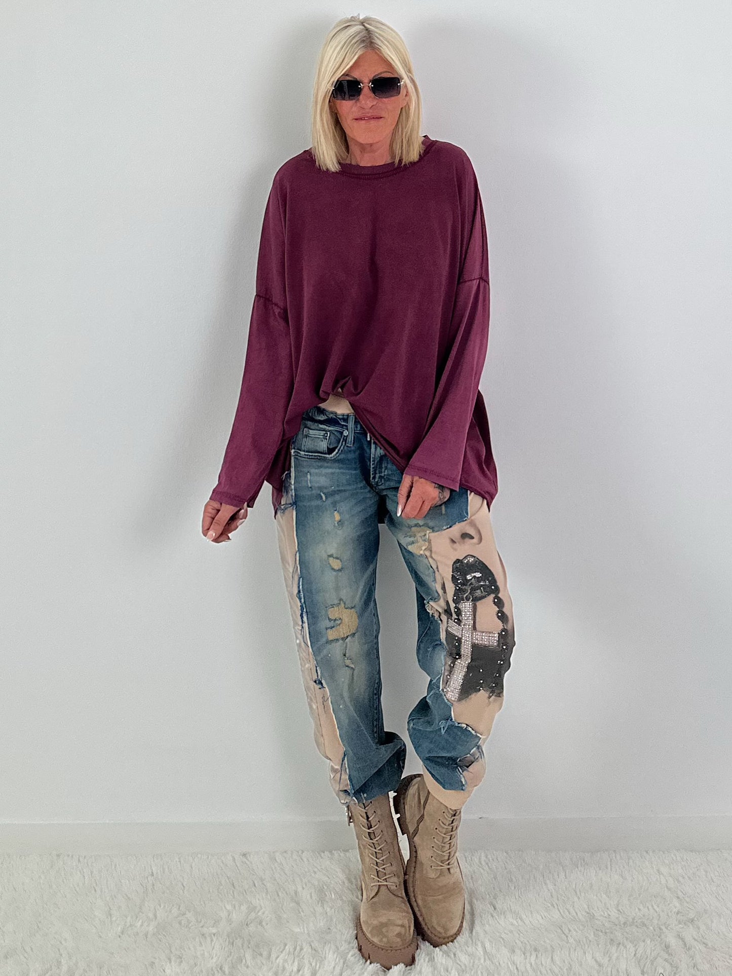 Women's jogg jeans in a used look - denim