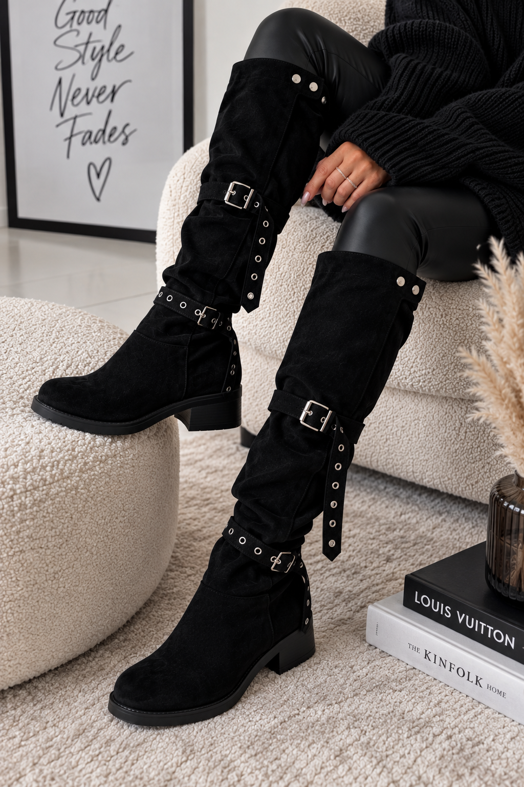 Overknee-Stiefel - schwarz