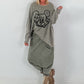 Oversized Sweater mit Paillettenprint - khaki