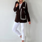 Blazer mit Statement Patch - mokka