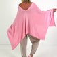 Oversized Sommerstrick Poncho - rosa