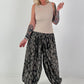 Leichte Pumphose mit stylischem Print  - anthrazit - mehrfarbig