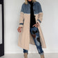 Mantel mit Denim-Einsätzen - denim-beige
