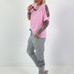 T-shirt with cut-outs - pink