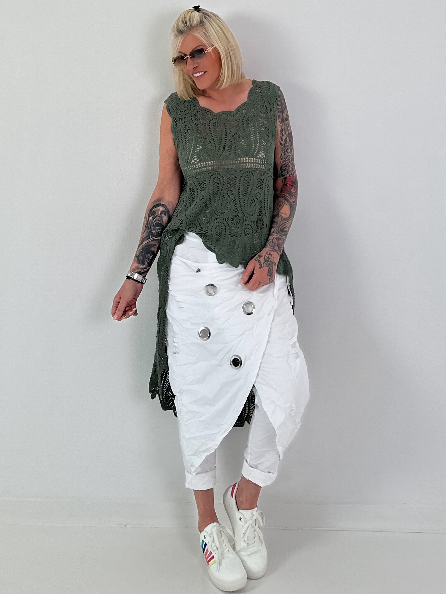 Ibiza Häkelshirt - khaki