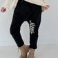 Sweat Baggy mit Strassapplikation - schwarz