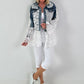 Ibiza Jeansjacke mit aufwendigen  Details - denim-weiss
