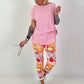 Blouse shirt with side tie knot - pink