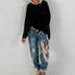 Oversized Shirt stone washed - schwarz