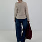 Knitted sweater with cut-out - beige