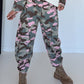 Sweatpants with camouflage print - olive multi-colored