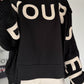 Sweater mit Strickeinsätzen - schwarz