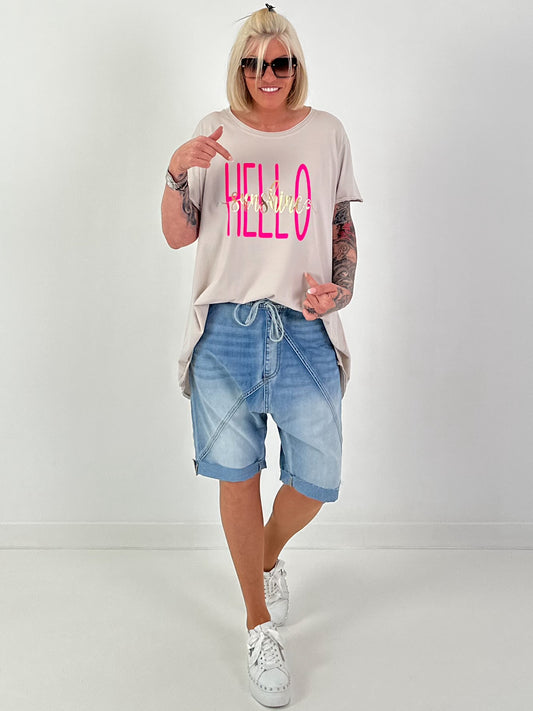 Long T-Shirt Hello Sunshine - beige