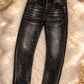 Jeans mit funkelndem Strass - used-black