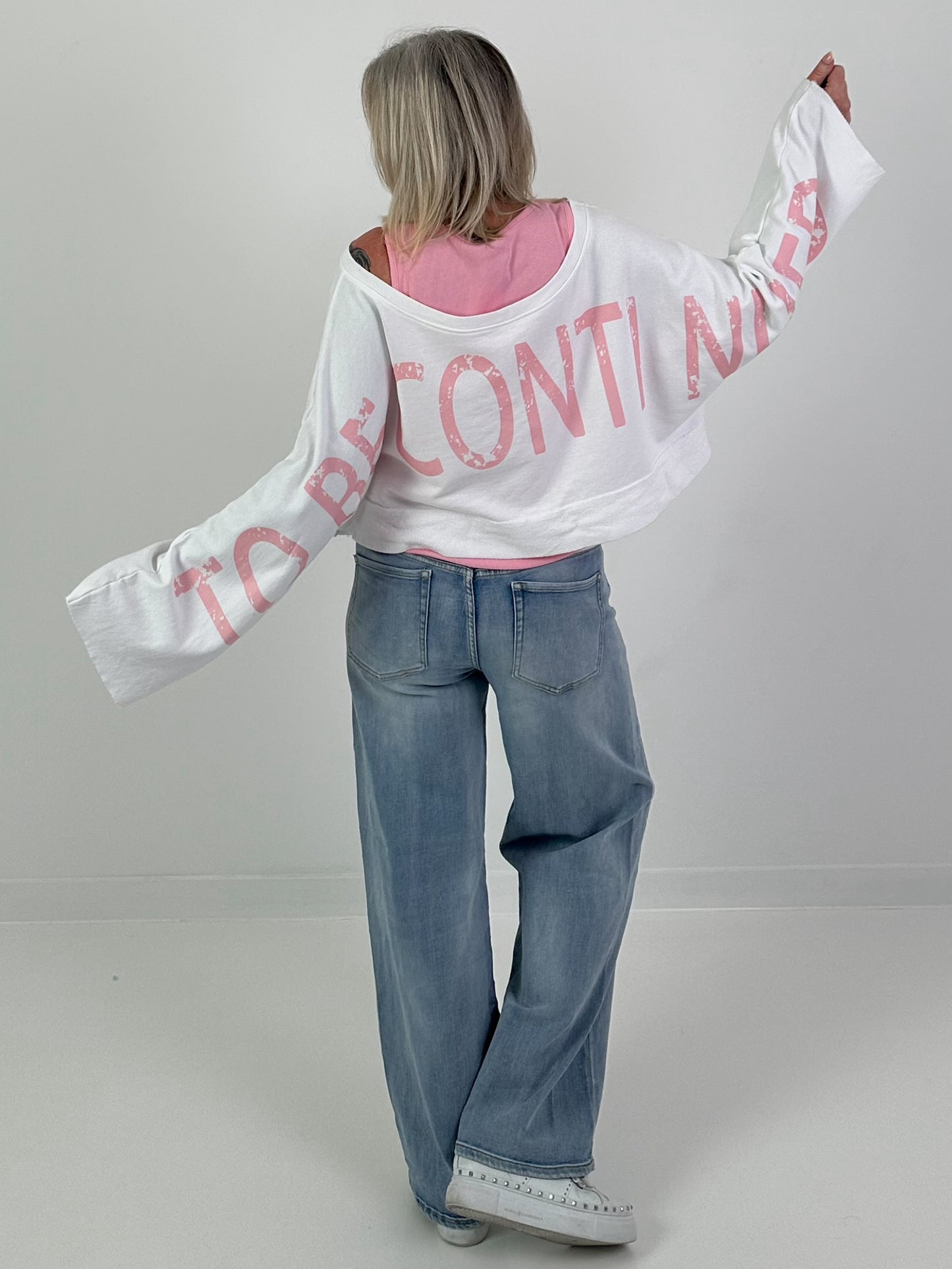 Cropped Sweater - white