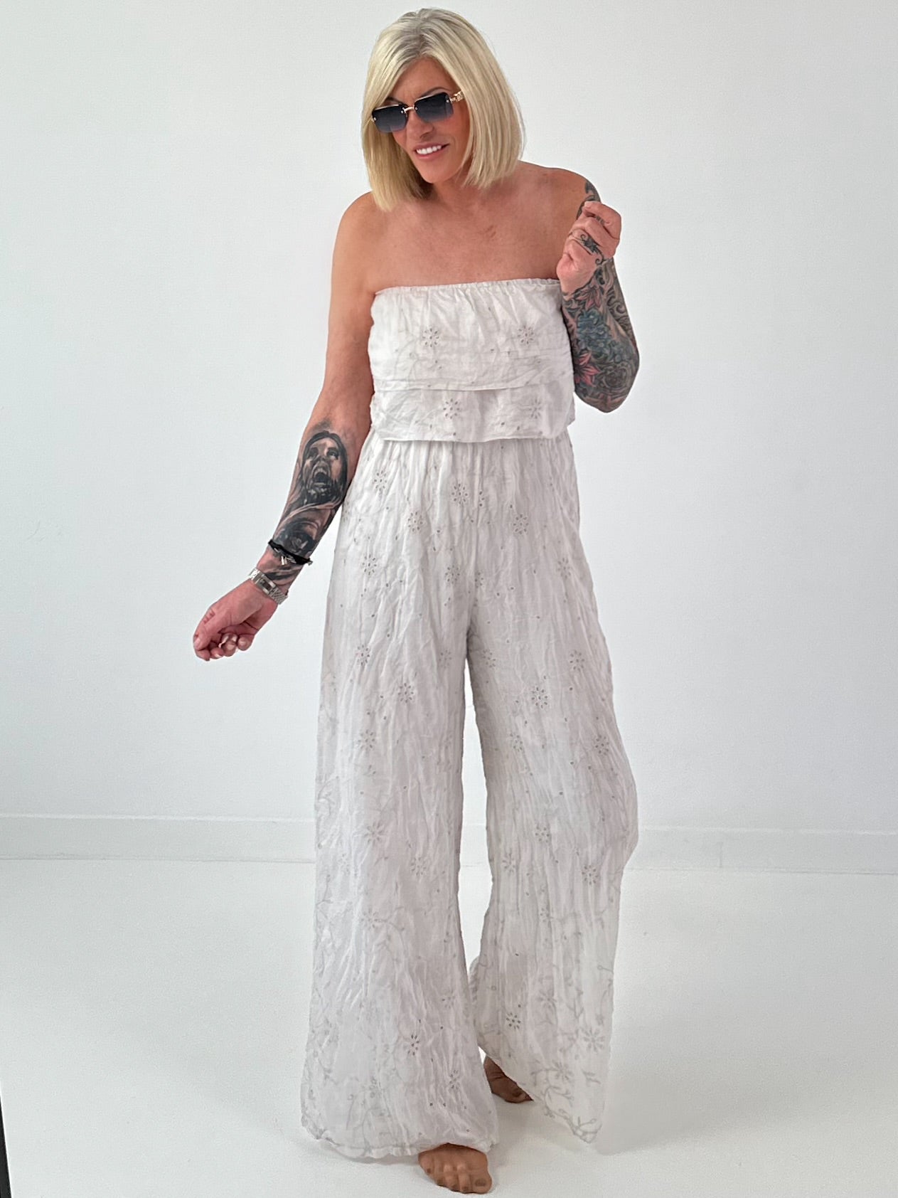 Romantischer Sommer Overall - beige