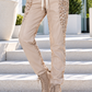 Hose Materialmix mit Pailletten - beige