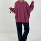 Sweatshirt with happy print - berry