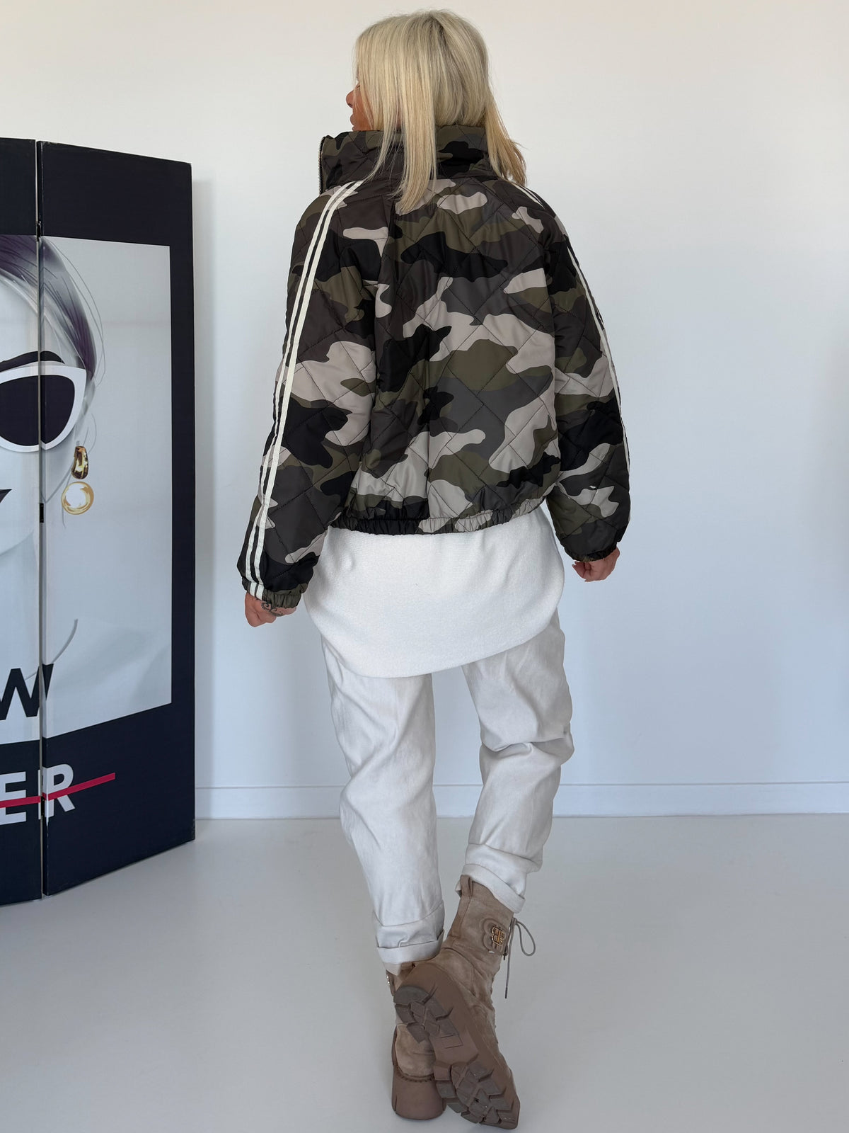 Bomberjacke im Camouflage-Look - oliv-beige-mehrfarbig