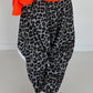 Haremhose im Leo-Print - grau-mehrfarbig