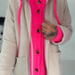 Teddy curl coat with neon accents - beige