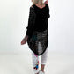 Trousers with print mix and comic motifs - white-grey-multicoloured