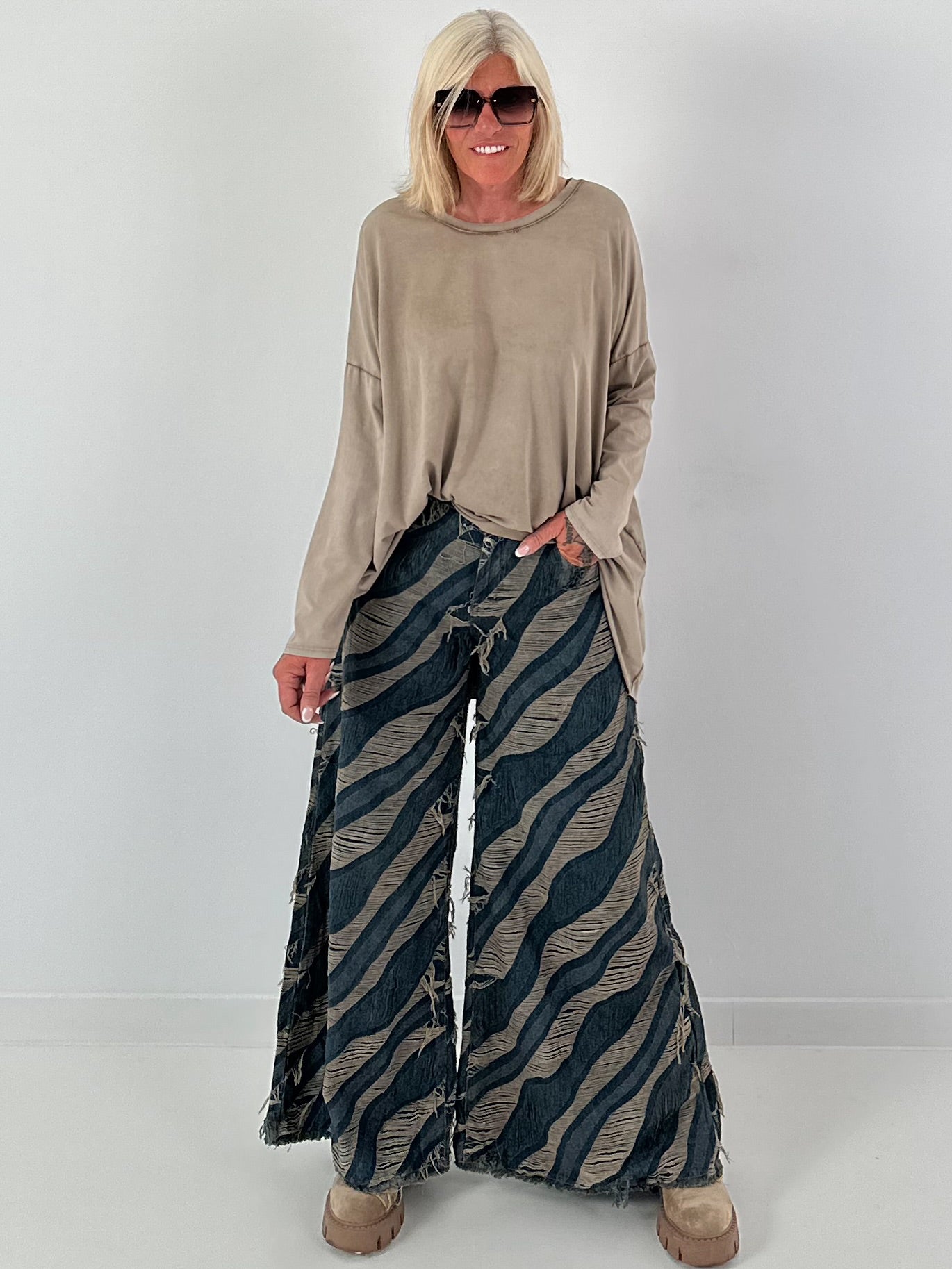 Oversized Shirt stone washed - mude