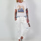 T-shirt Glitter Car - white-blue