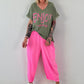 T-Shirt Smile - neon pink
