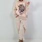 Stylisches Sweatshirt  mit großem Patch Tiger - beige