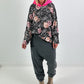 Hoodie mit Neonkapuze und Print - anthrazit-mehrfarbig