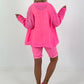 Light Linen Blazer - neon pink