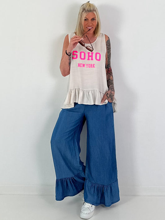 Top mit Volant SOHO - beige