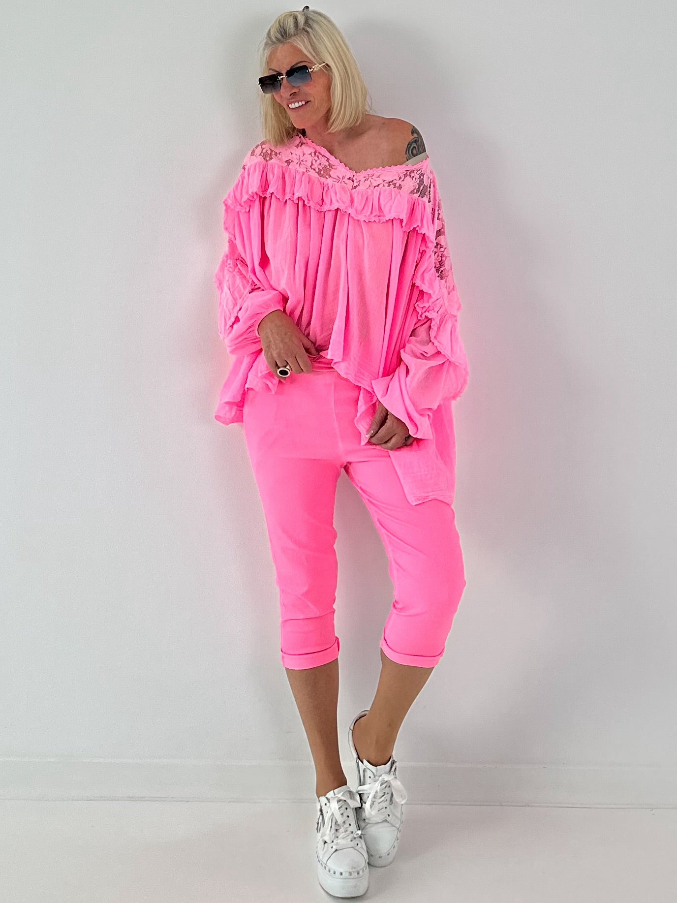 Baby-Doll Tunika - neonpink