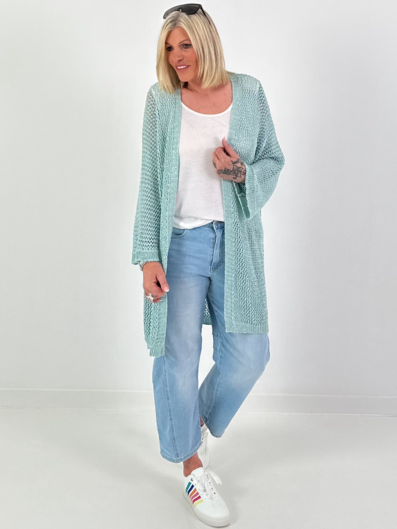 Häkeljacke mit Lurex - watergeen