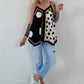 Airy patterned top - black - multi-coloured