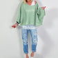 Oversized gehaakt shirt - saliegroen