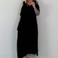 Black dress with cold shoulder and hood