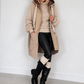 Oversized Jacke im Materialmix - beige