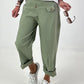 Balloon trousers with overlay - khaki