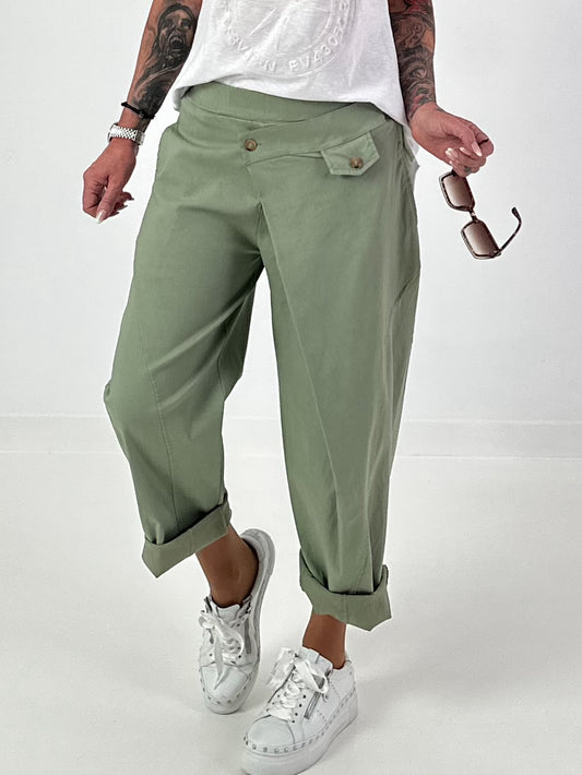 Ballonbroek met overslag - kaki