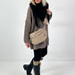 Crossbody bag in leather look, model "The Edit Bag" - taupe