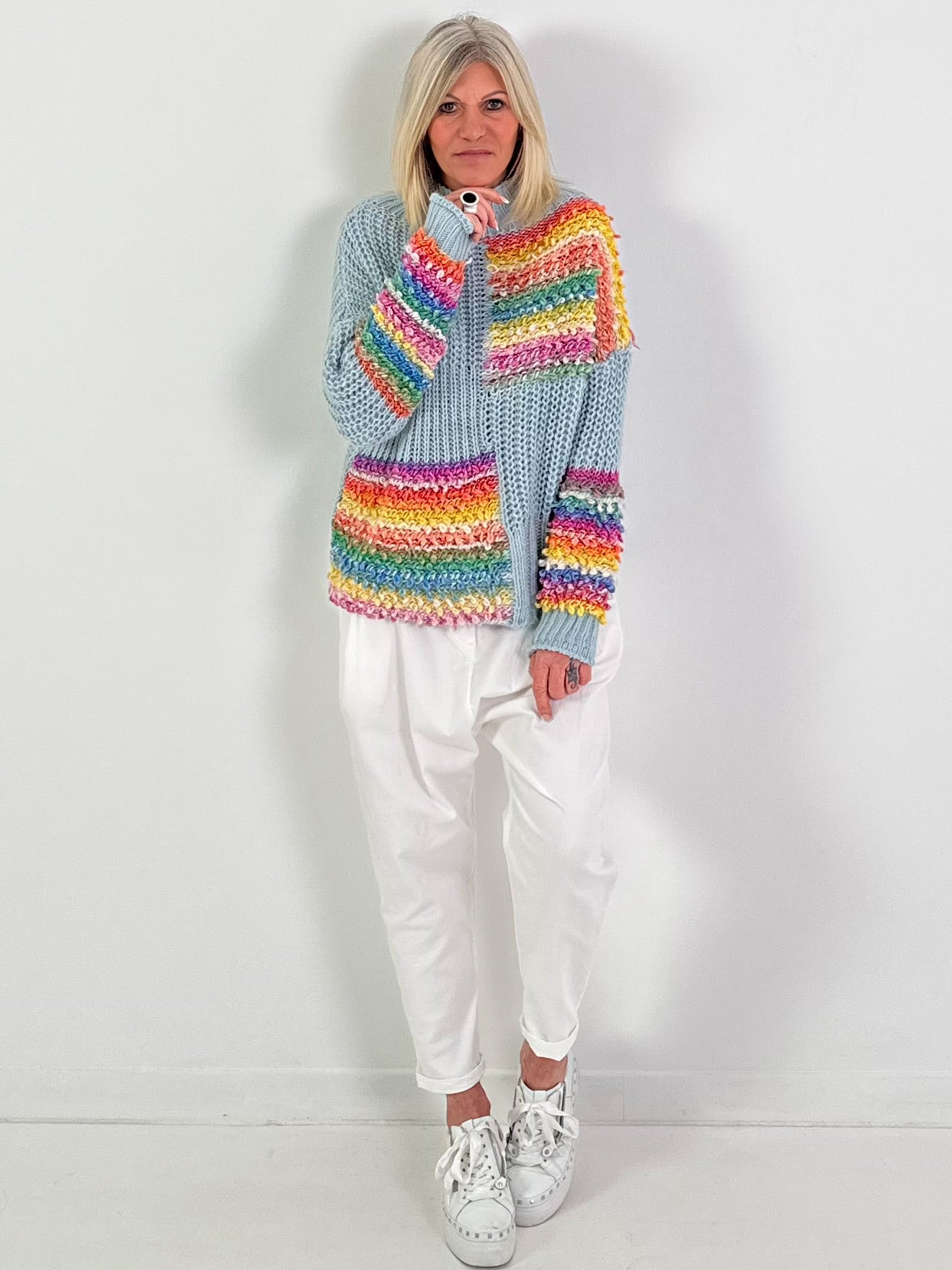 Pullover Modell "Rainbow Dream Knit" - hellblau