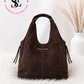 Faux Suede Bag - Mocca