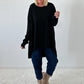 Oversized Shirt mit Statement Spruch auf dem Rücken - schwarz