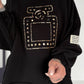 Sweater mit 3D-Print - schwarz-leo