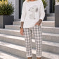 Trui met strass-cartoonmotief - wit